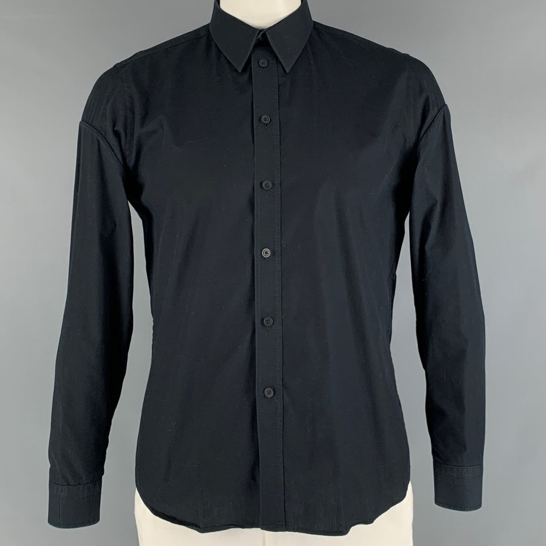 GIVENCHY Talla L Camisa de manga larga de algodón negra