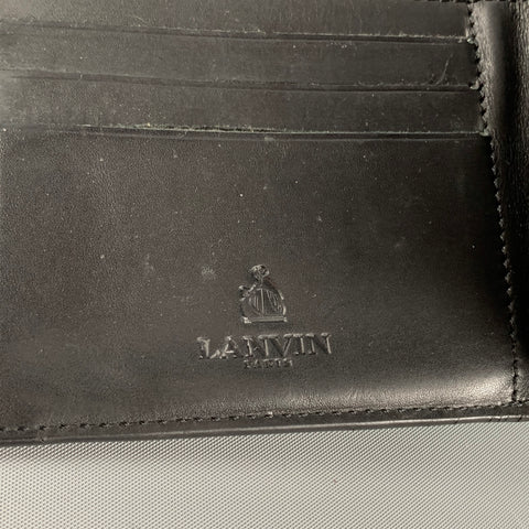 LANVIN Charmeuse Black Wrinkled Patent Leather Wallet