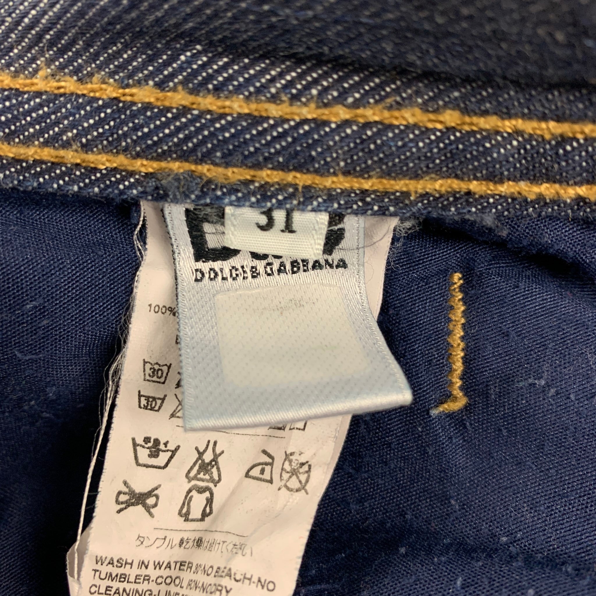 D&G by DOLCE & GABBANA Size 31 Dark Blue Cotton Straight Button