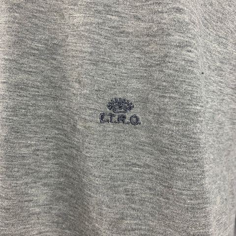 ETRO Taille XXL Gris Marine Blanc Coton Polo Pull
