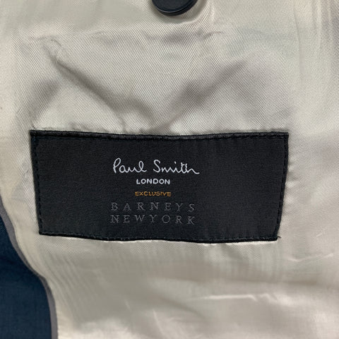 PAUL SMITH Size 40 Regular Steel Blue Wool Mohair Sport Coat