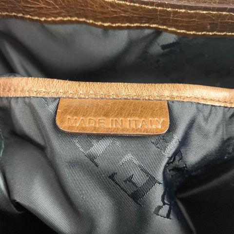 BURBERRY PRORSUM Fall 2008 Brown Leather Ostrich Trim Tote Bag