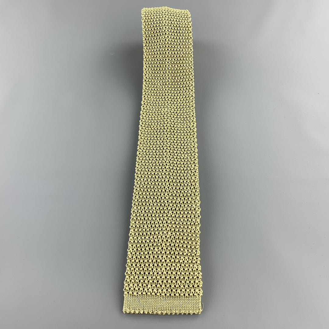 BUDD Moss Green Silk Textured Knit Tie
