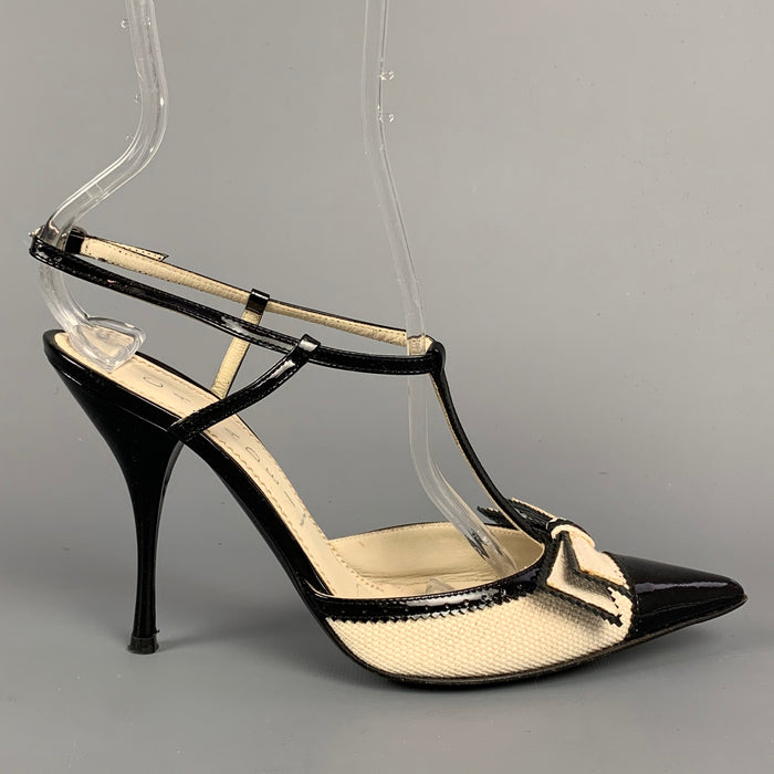 CASADEI Taille 5.5 Escarpins à bride en T en lin crème