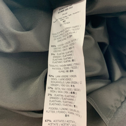 MAX MARA Vestido de manga larga con cinturón de viscosa gris talla 8