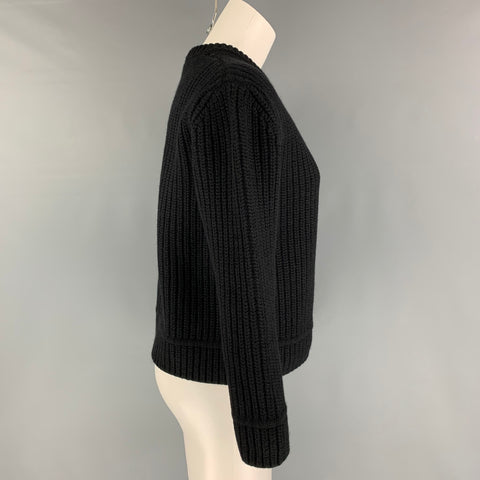 CANADA GOOSE Size M Black Knitted Merino Wool Crew-Neck Sweater