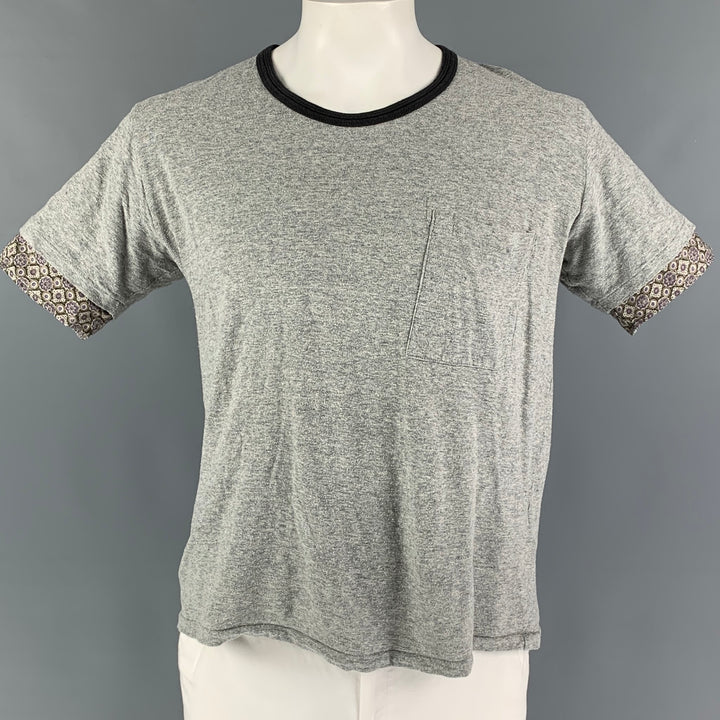 SASQUATCHfabrix Size XL Grey Cotton Silk Crew-Neck T-shirt