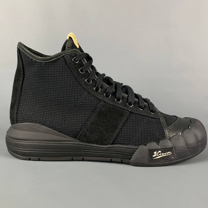 VISVIM Size 10.5 Black Mixed Material Lanier High-Top Sneakers