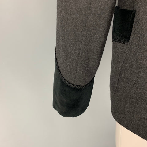 DOLCE & GABBANA Size 40 Charcoal Black Mixed Fabrics Sport Coat