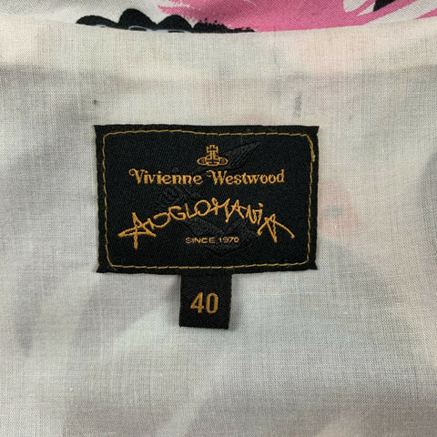 VIVIENNE WESTWOOD ANGLOMANIA Size 4 Multi-Color Abstract Cotton Peplum Blouse