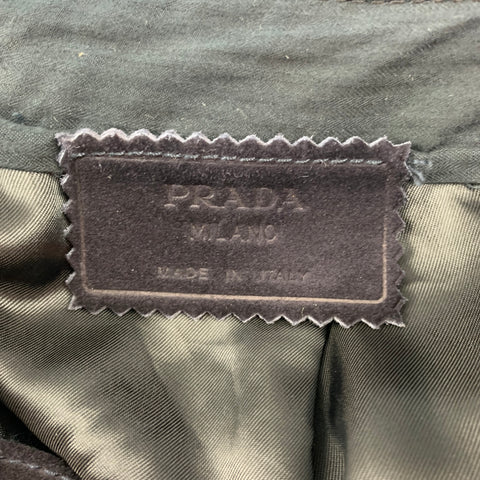 PRADA Size 31 Black Suede Straight Casual Pants