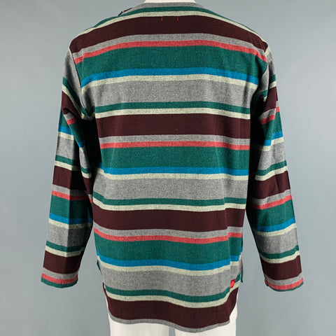 CLOT APPAREL Size XL Multi-Color Stripe Cotton Pullover Long Sleeve Shirt