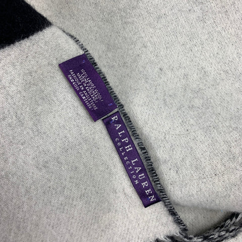 Écharpe en laine d'agneau color block noire et blanche de la collection RALPH LAUREN