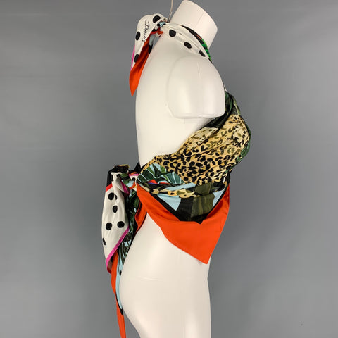 DOLCE & GABBANA Size 6 Multi-Color Silk Handkerchief Strapless Blouse
