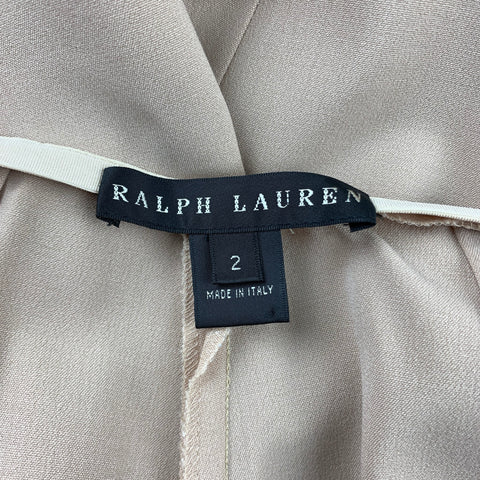 RALPH LAUREN Black Label Talla 2 Pantalón de vestir de lana beige