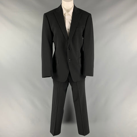 VERSACE COLLECTION Taille 38 Costume simple boutonnage en laine mélangée noire