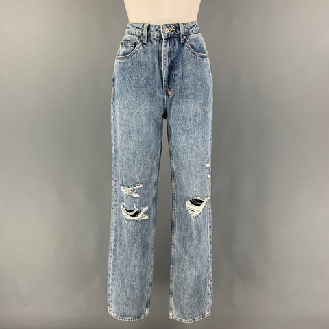 KSUBI Size 26 Blue Cotton Distressed The Brooklyn Authentik Trashed Jeans