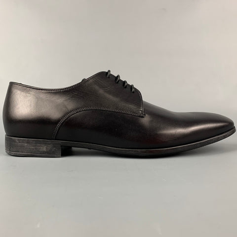 GIORGIO ARMANI Size 9.5 Black Leather Oxford Lace Up Shoes