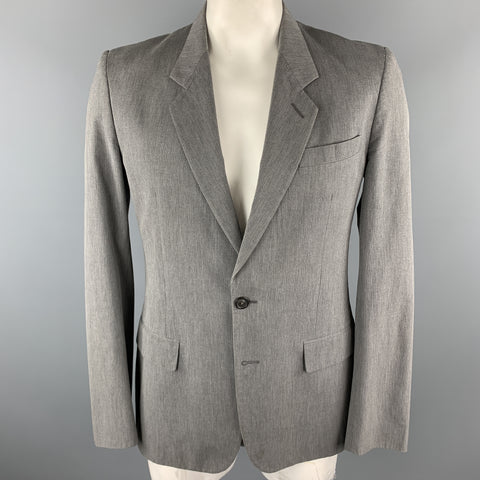 MARTIN MARGIELA 40 Regular Gray Stripe Cotton Notch Lapel  Sport Coat