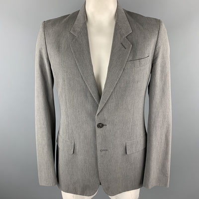 MARTIN MARGIELA 40 Regular Gray Stripe Cotton Notch Lapel  Sport Coat