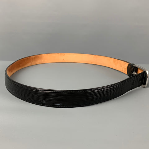LOUIS VUITTON Size 38 Black Textured Epi Leather Belt