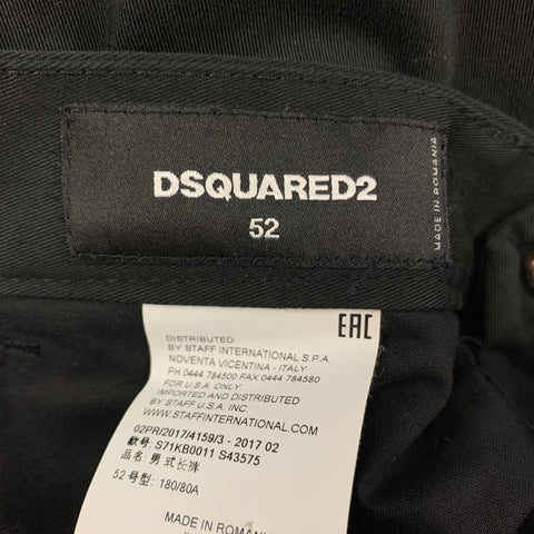 DSQUARED2 Size 36 Black Cotton Button Fly Dress Pants
