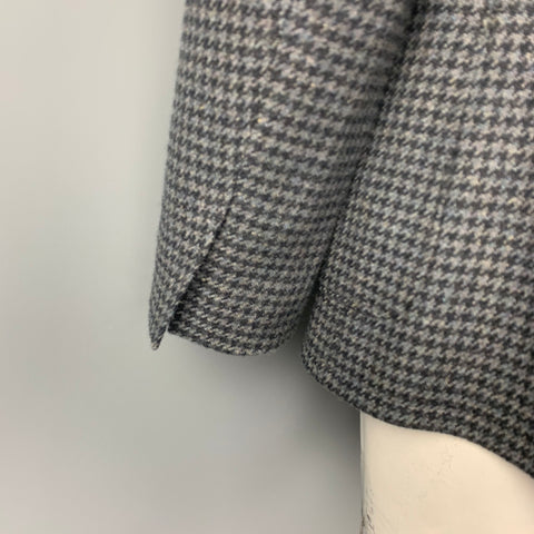 DUCKIE BROWN Size 44 Gray & Black Houndstooth Wool Blend Sport Coat