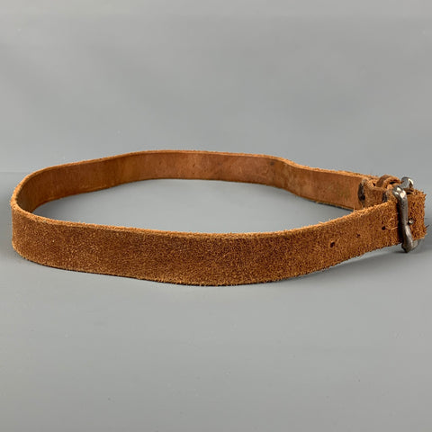 VINTAGE Taille M Ceinture en cuir en détresse Tan
