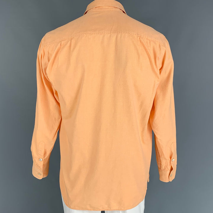 ERMENEGILDO ZEGNA Taille M Chemise à manches longues boutonnée en coton orange