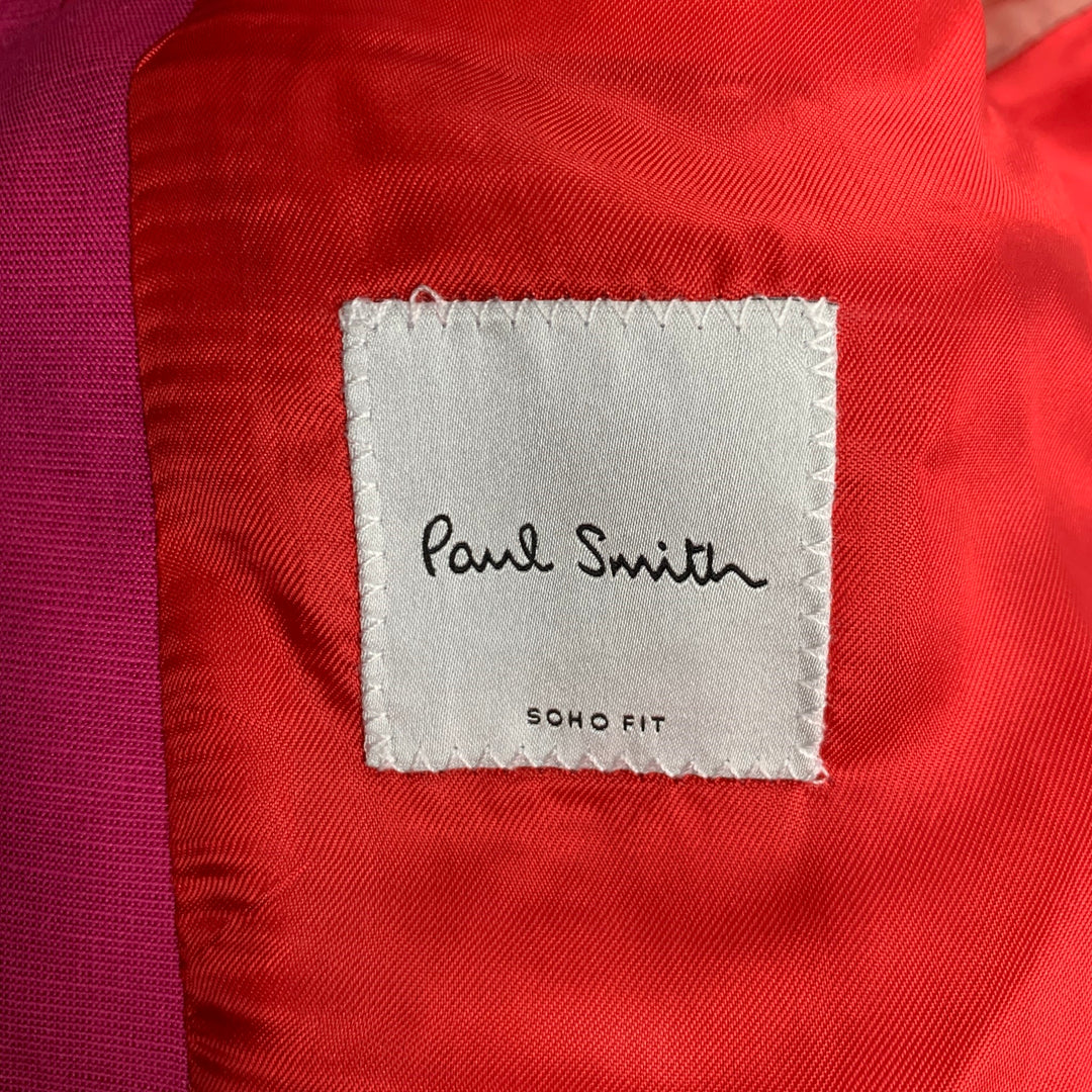 PAUL SMITH Size 36 Regular Pink Silk Blend Notch Lapel Sport Coat
