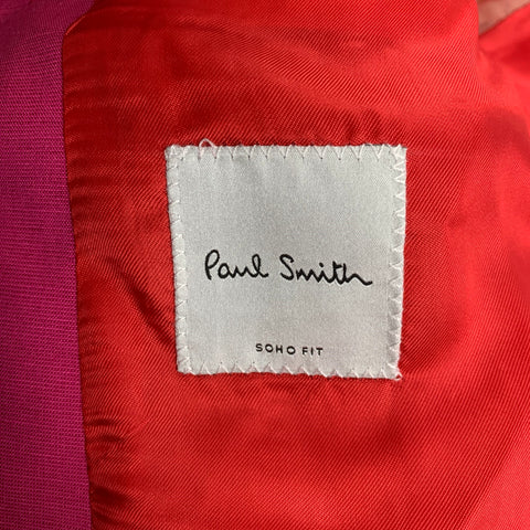 PAUL SMITH Taille 36 Manteau de sport à revers cranté en mélange de soie rose régulier
