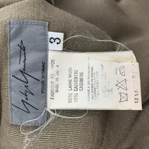 YOHJI YAMAMOTO Size L Sage Wool / Cashmere V-Neck Pullover