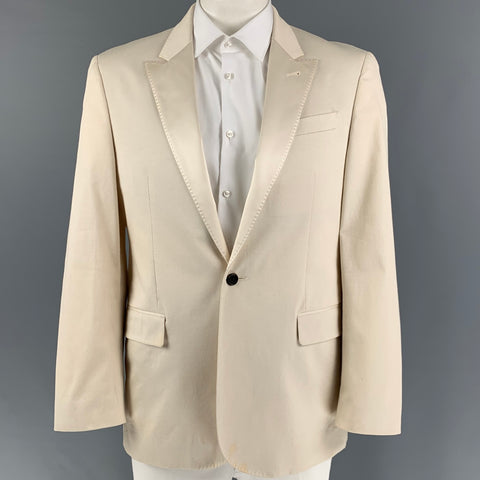 MARC JACOBS Size 42 Cream Mixed Fabrics Cotton Sport Coat