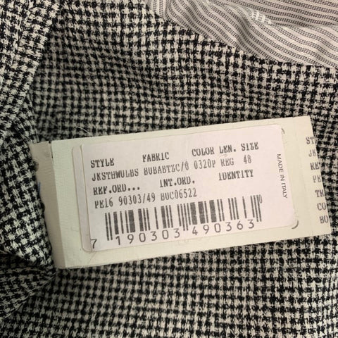BURBERRY LONDON Size 38 Black White Houndstooth Cotton Blend Sport Coat