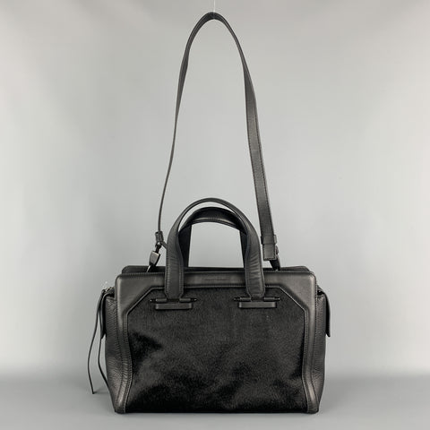 POUR LA VICTOIRE Taille S Bandoulière en cuir noir Poils Fourrure de veau Sac à main