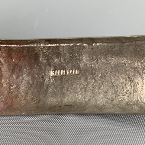 ROBIN KAHN Reversible Size 32 Blue & Orange Leather Sterling Silver Belt