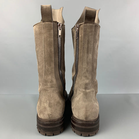 RICK OWENS Taille 11 Bottes militaires en daim taupe