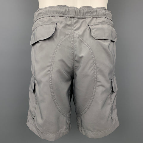 BRUNELLO CUCINELLI Size 34 Grey Polyester Cargo Swim Trunks