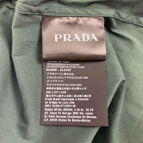 PRADA Size L Green Cotton Blend Button Up Long Sleeve Shirt