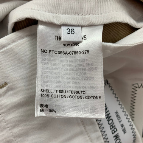 THOM BROWNE Size 0 Khaki Cotton Stripe Pleated Casual Pants