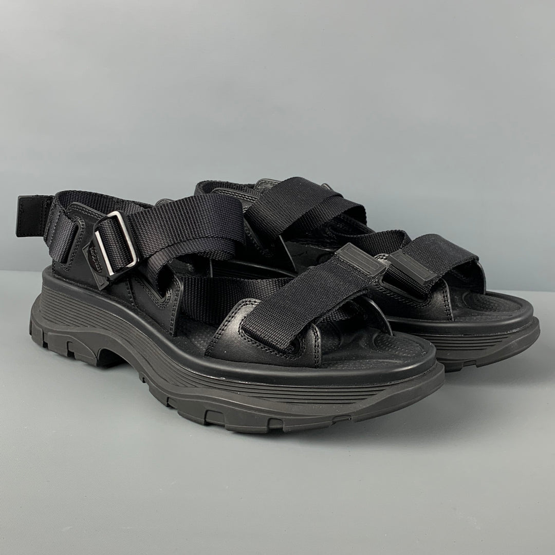 ALEXANDER MCQUEEN Size 9.5 Black Straps Sandals