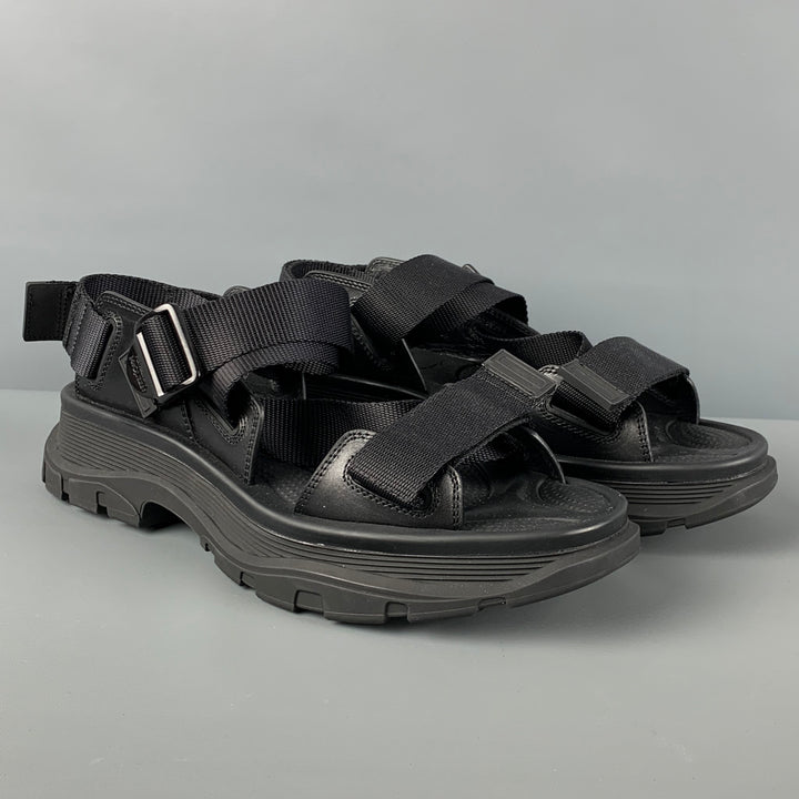 ALEXANDER MCQUEEN Size 9.5 Black Straps Sandals
