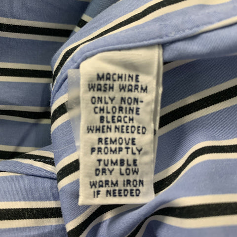POLO by RALPH LAUREN Size L Blue &  Black Stripe Cotton Long Sleeve Shirt