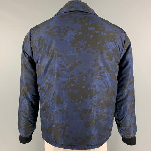 BURBERRY PRORSUM Fall 2015 Size L Navy Blue Camo Polyamide Zip Up Jacket