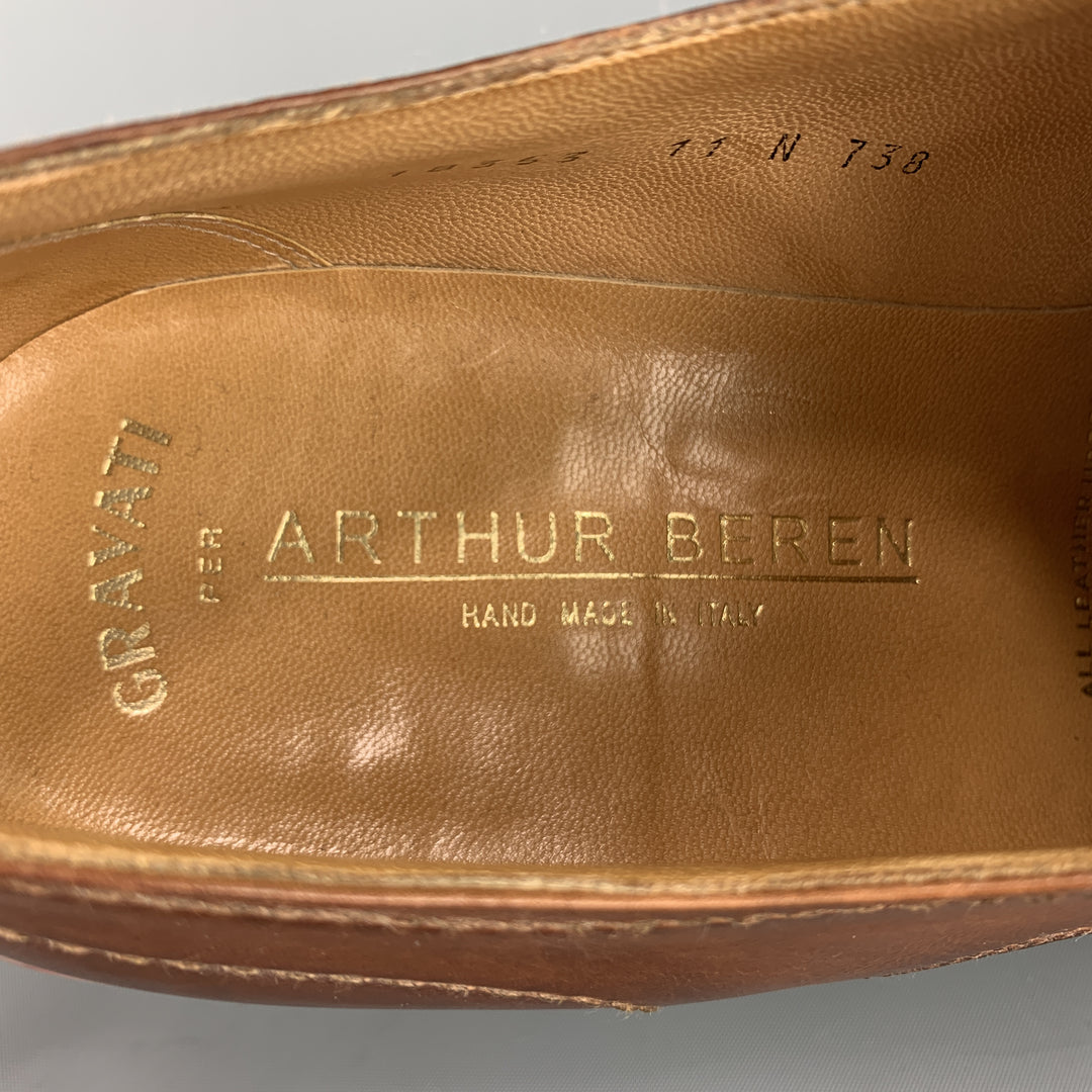 GRAVATI by ARTHUR BEREN Size 11 Tan Leather Cap Toe Lace Up