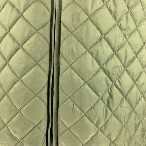 BROOKS BROTHERS Size XL Green Quilted Polyester Zip Up Vest