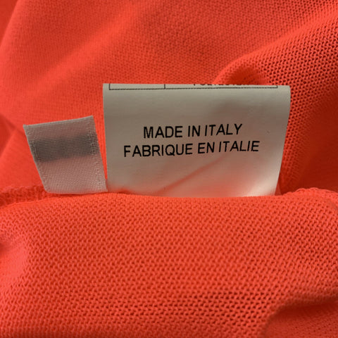 JIL SANDER Size S Orange Mesh Polyester Crew-Neck T-shirt