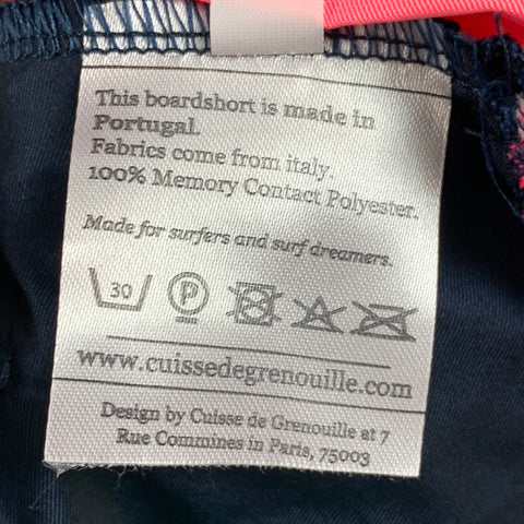 CUISSE DE GRENOUILLE Size S Neon Pink Navy Two Toned Polyester Swim Trunks