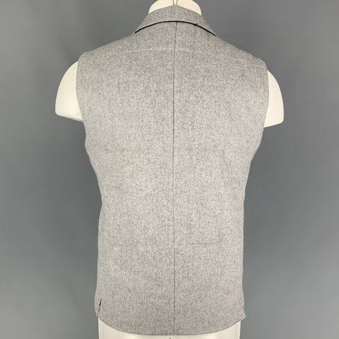 SUIT SUPPLY Size M Grey Quilted Cashmere Notch Lapel Vest