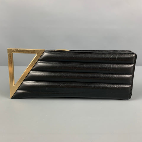 BOTTEGA VENETA Black Padded Leather Clutch Handbag